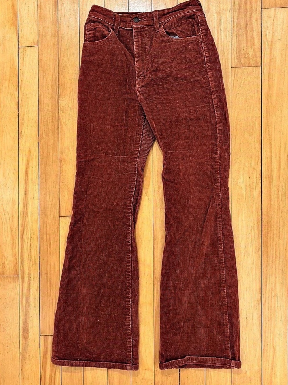 Levi’s 70s High Flare Corduroy Pants 26 – Brown / Rust